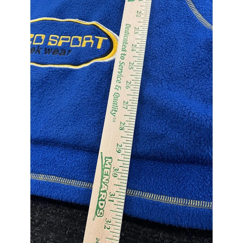 Paco Sport Tek Wear Vintage Fleece Pullover Blue Yellow Quarter Zip Mens Large